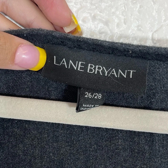 Lane Bryant Gray Embroidered Floral Ruffle Babydoll Blouse Top Women’s 26/28 - Picture 4 of 14